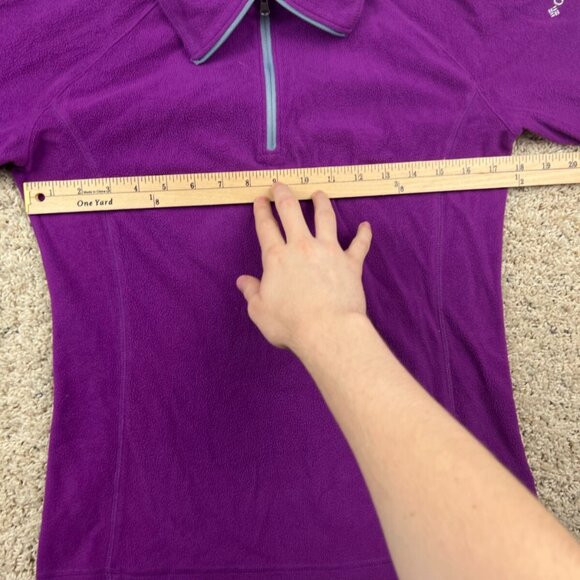 Columbia Fleece Jacket Womens S Small Purple 1/4 Zip Logo Embroidered Fall - Picture 6 of 7